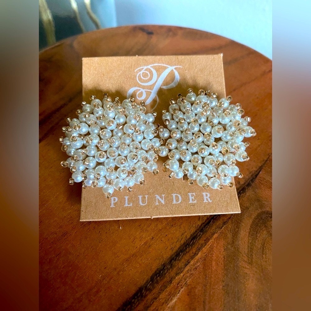 Plunder Woman NWT Large Beaded Earrings
